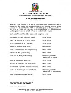 Días Feriados 2014