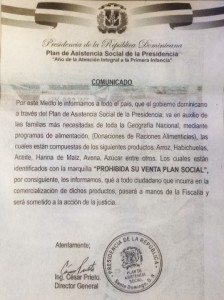 Someterán a la justicia a quienes vendan alimentos del Plan Social de la Presidencia  