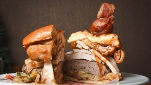 La hamburguesa navideña de las 1500 calorías
