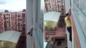 Trepó hasta un piso 13 para salvarle la vida de un perro 