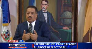 Presidente JCE pasa balance al proceso electoral