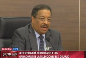 JCE entregará certificado a los ganadores de las elecciones pasadas el 7 de julio