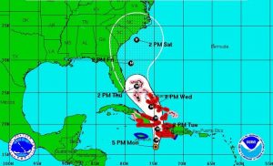 Huracán Matthew cubre el territorio nacional con un campo nuboso 
