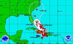 COE: continuarán fuerte lluvias en el país por huracán Matthew  