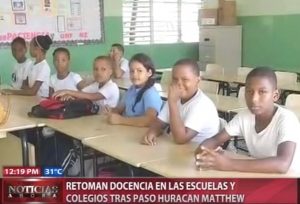 Reanudan las clases y retorna la normalidad tras huracán Matthew