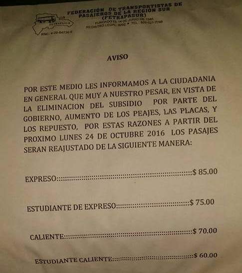 Pasajeros de Haina deberán pagar hasta RD$85.00 por viajar al Distrito Nacional