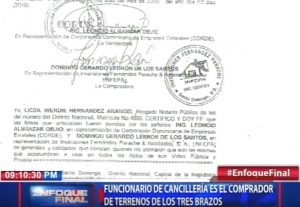 Funcionario de Cancillería es el comprador de terrenos de Los Tres Brazos