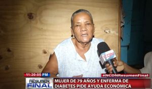 Mujer de 79 años y enferma de diabetes pide ayuda económica 