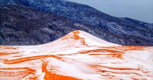 Increíble nevada en el desierto del Sahara