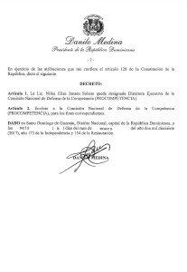 Presidente designa nueva directora ejecutiva Pro-Competencia