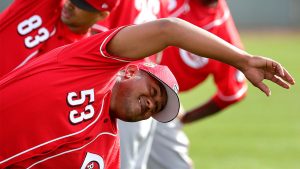 Wandy Peralta ha dado de qué hablar en los entrenamientos de los Rojos