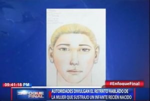  
Autoridades divulgan el retrato hablado de la mujer que sustrajo un infante recién nacido 
