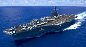 150531-N-GW139-831 
PACIFIC OCEAN (May 31, 2015) Aircraft carrier USS Carl Vinson (CVN 70) transits the Pacific Ocean. Carl Vinson and its embarked air wing, Carrier Air Wing (CVW) 17, are in the U.S. 3rd Fleet area of operations returning to homeport after a deployment to the U.S. 5th and 7th Fleets. (U.S. Navy Photo by Mass Communication Specialist 3rd Class Eric Coffer/Released)