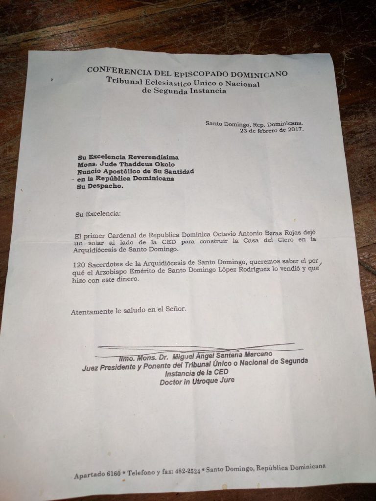 carta fechada el 23 de febrero de este año