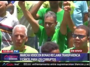 El Movimiento Marcha Verde recorrido este domingo varias calles del municipio de Bonao, donde demandan una investigación penal contra los directivos del Consejo de Desarrollo de Monseñor Nouel, a quienes acusan de malvezar unos mil 700 millones de pesos provenientes de los fondos mineros. Nuestro compañero Juan Reyes, estuvo en ese recorrido y nos tiene los detalles.