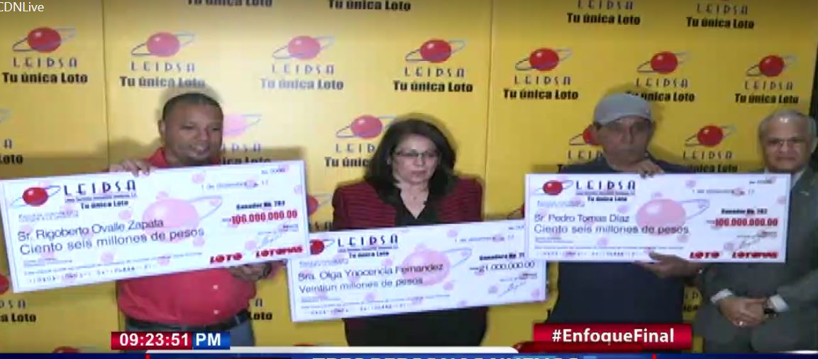 Tres personas nuevos millonarios de Leidsa