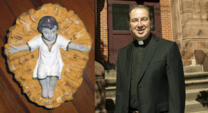 NUEVA YORK._ La estatua del niño Jesús, desaparecida desde hace casi un siglo, fue devuelta el  miércoles a una iglesia en Nueva Jersey. A la derecha, el párroco Alexander Santora. (Fotos fuente externa)