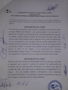 Comisión Nacional Electoral ADP emite resolución sobre educadores que no aparezcan  en padrón