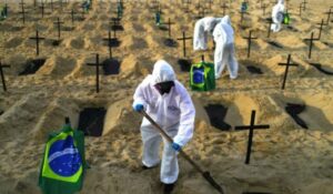 Promedio de muertes por COVID en Brasil supera 1,100 diarias por primera vez