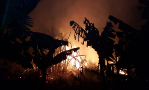 Reportan incendio en área verde en Mao, Valverde