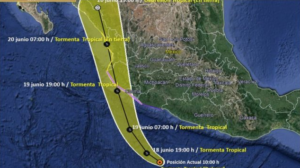 La tormenta tropical Dolores, que se formó este viernes en aguas del Pacífico mexicano, se encuentra 