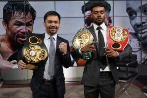 Manny Pacquiao y Errol Spence Jr. anunciaron oficialmente el domingo que pelearán el 21 de agosto, pacman no veia accion desde 2019.