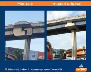 Obras Públicas niega veracidad de foto que presenta grieta en  elevado de la Churchill con Kennedy