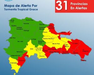 COE eleva a 31 las provincias con alerta meteorológica por Grace