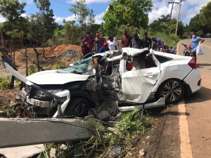 Mueren dos jóvenes tras sufrir accidente de tránsito en Monte Plata  