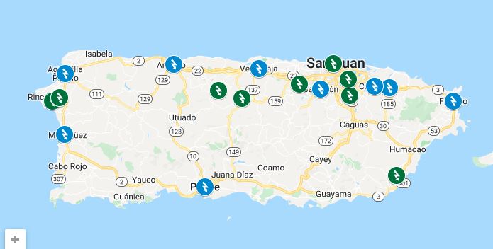 Sectores y municipios con servicio eléctrico