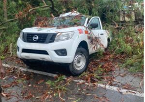 Unidad de Asistencia Vial fue impactada por patana transitaba a alta velocidad