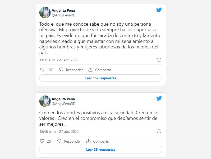 Declaraciones en Twitter