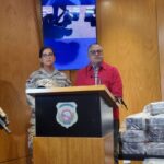El vocero de la DNCD durante la rueda de prensa en la que anunciaba los resultados de la referida operación. En la misma, también ofreció cifras de la droga incautada en lo que va del año 2022
